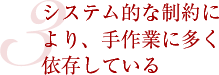 3　システム的な制約により、手作業に多く依存している